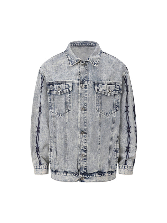 Jaqueta Pavtros Studios Barbed Wire Denim Jacket — Foto 1