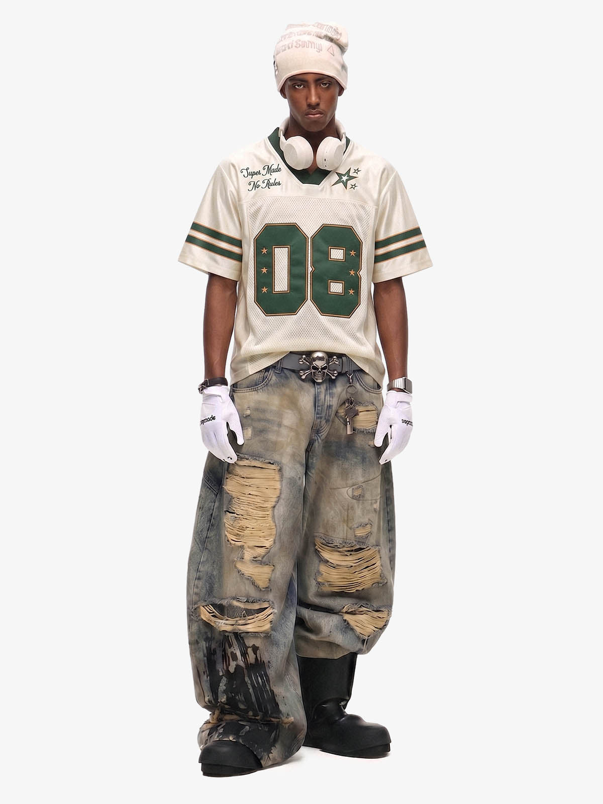 Camiseta Pavtros Studios Green Retro Jersey Oversized