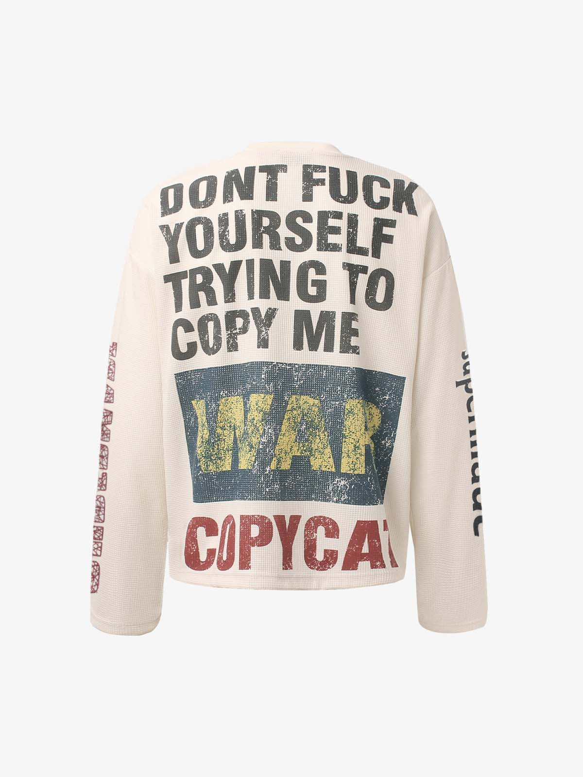 Blusa Pavtros Waffle Knit Graphic Print
