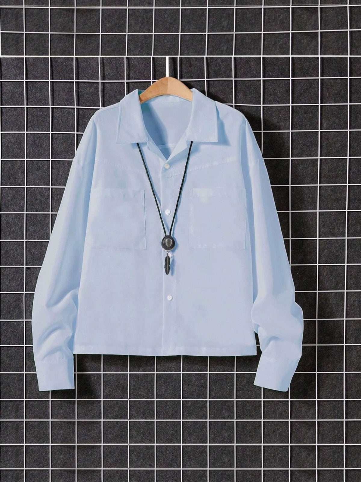 Camisa Pavtros Homme Longa de Manga Comprida Coreana