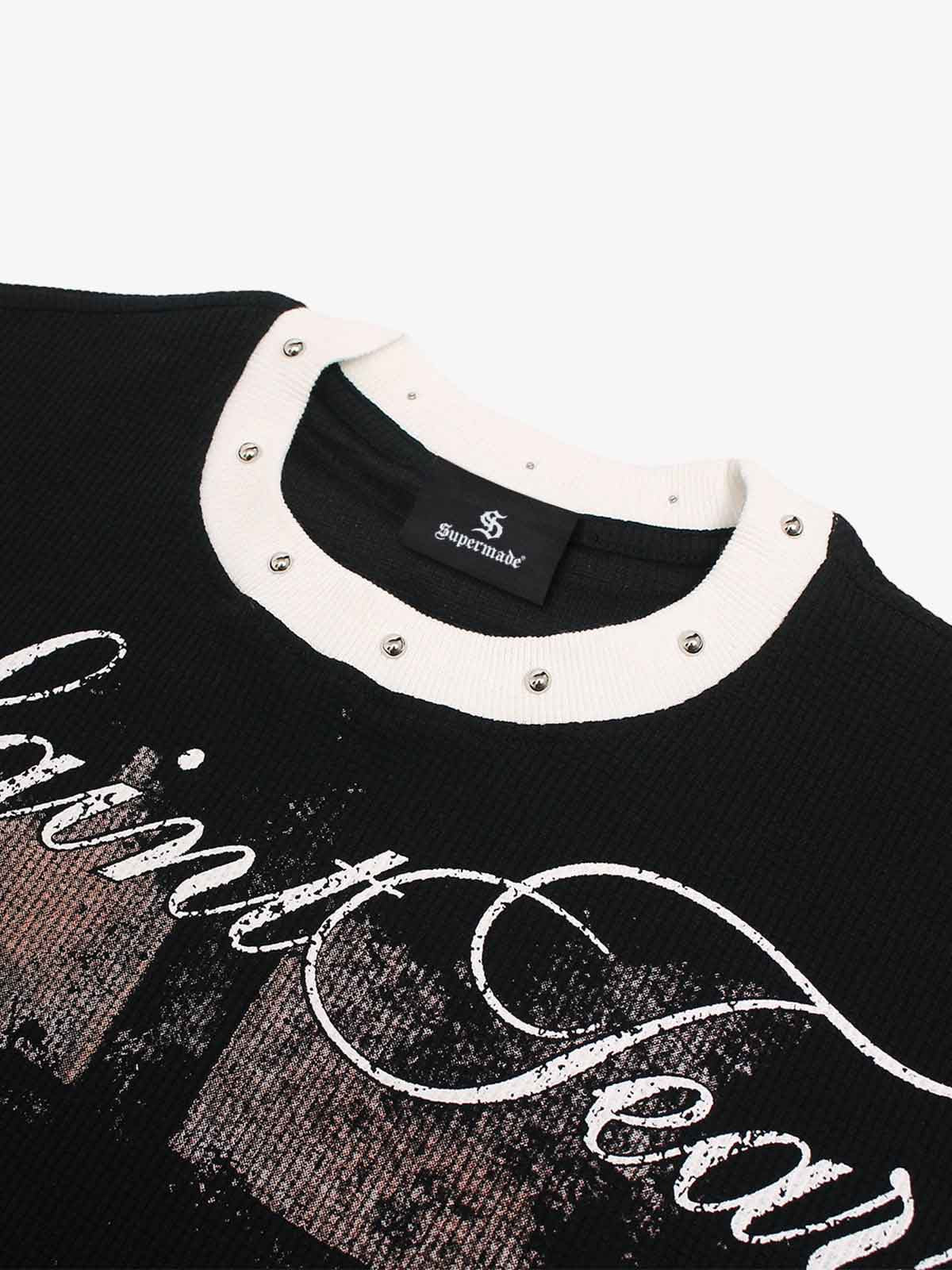 Camiseta Pavtros Studios Saint Fear Studded Oversized - foto 7