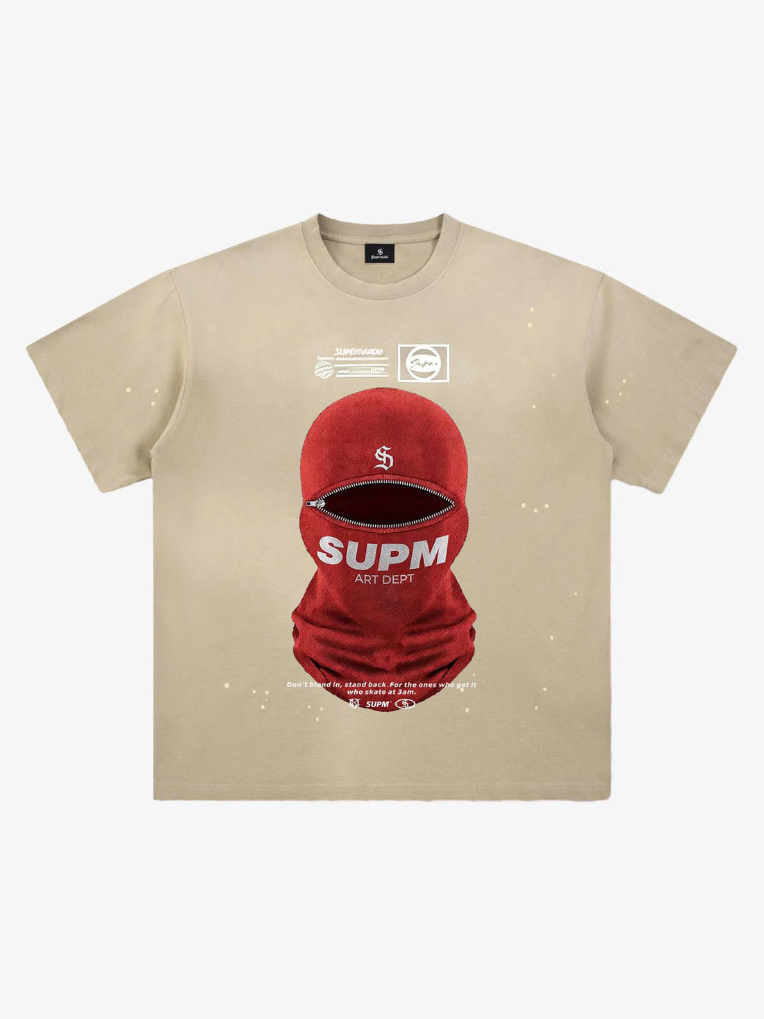 Camiseta Masculina Studios Balaclava Zipper Oversized — Pavtros