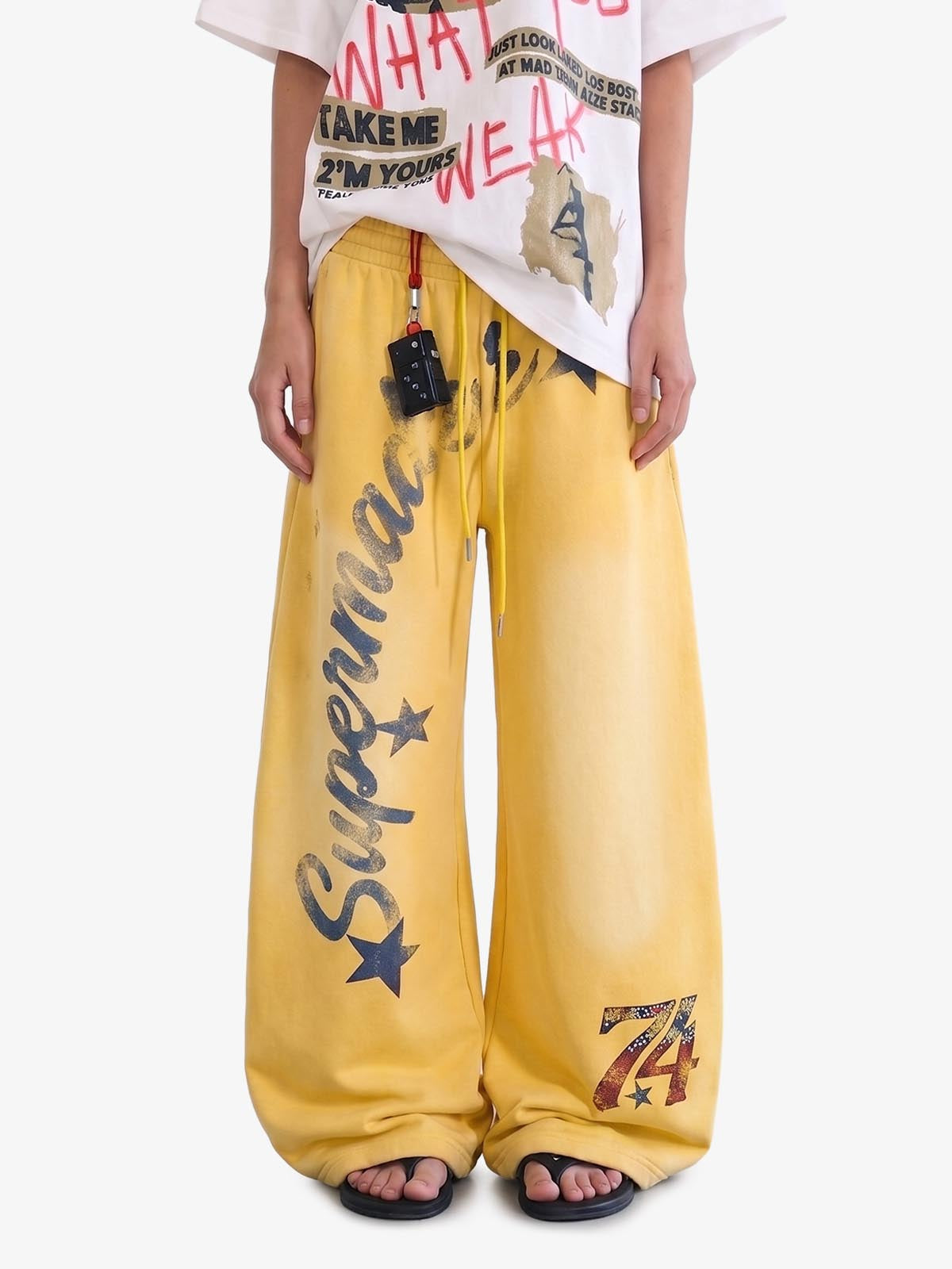 Calça Pavtros Star Graphic Wide Leg