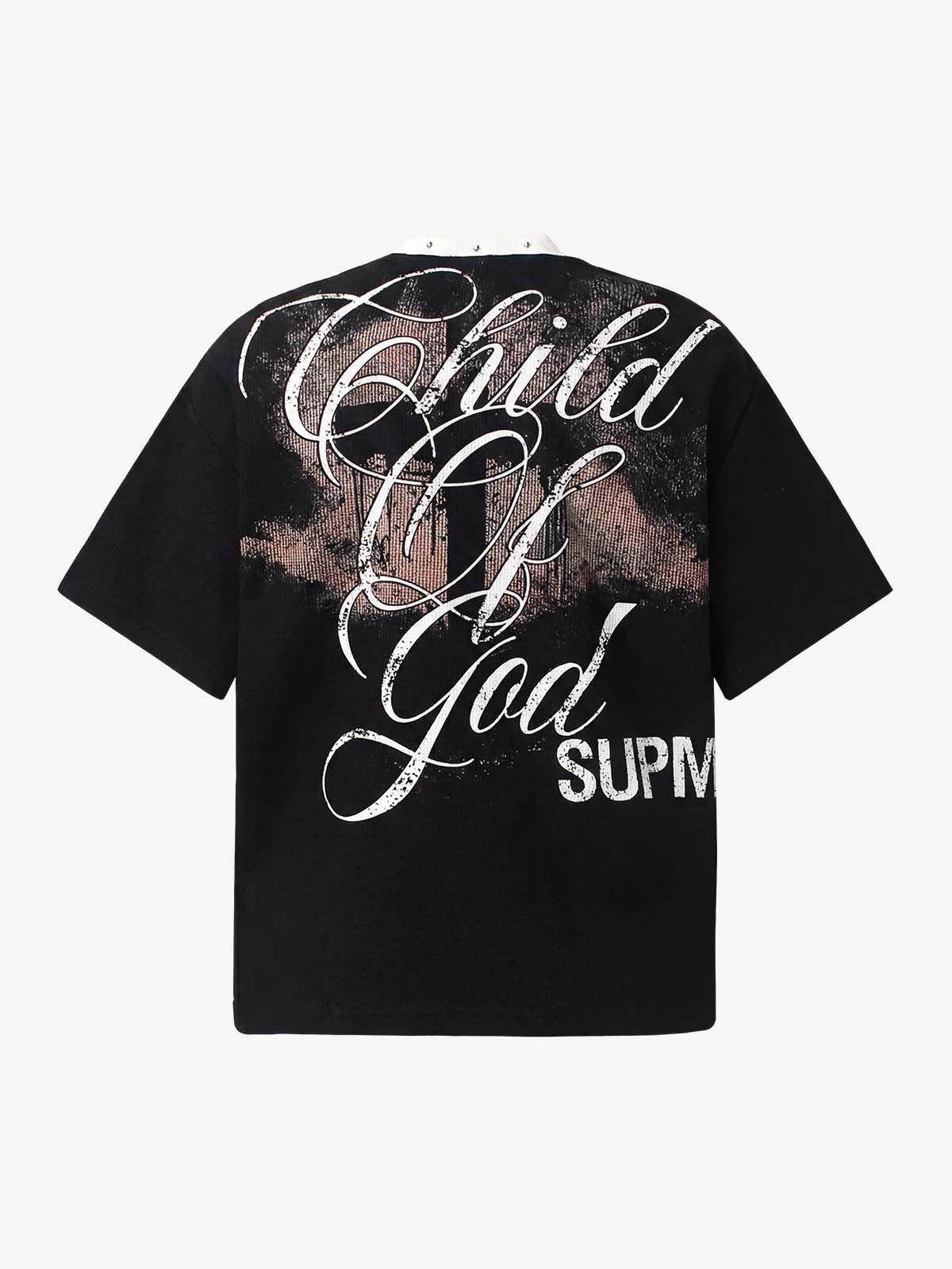 Camiseta Pavtros Studios Saint Fear Studded Oversized - foto 6