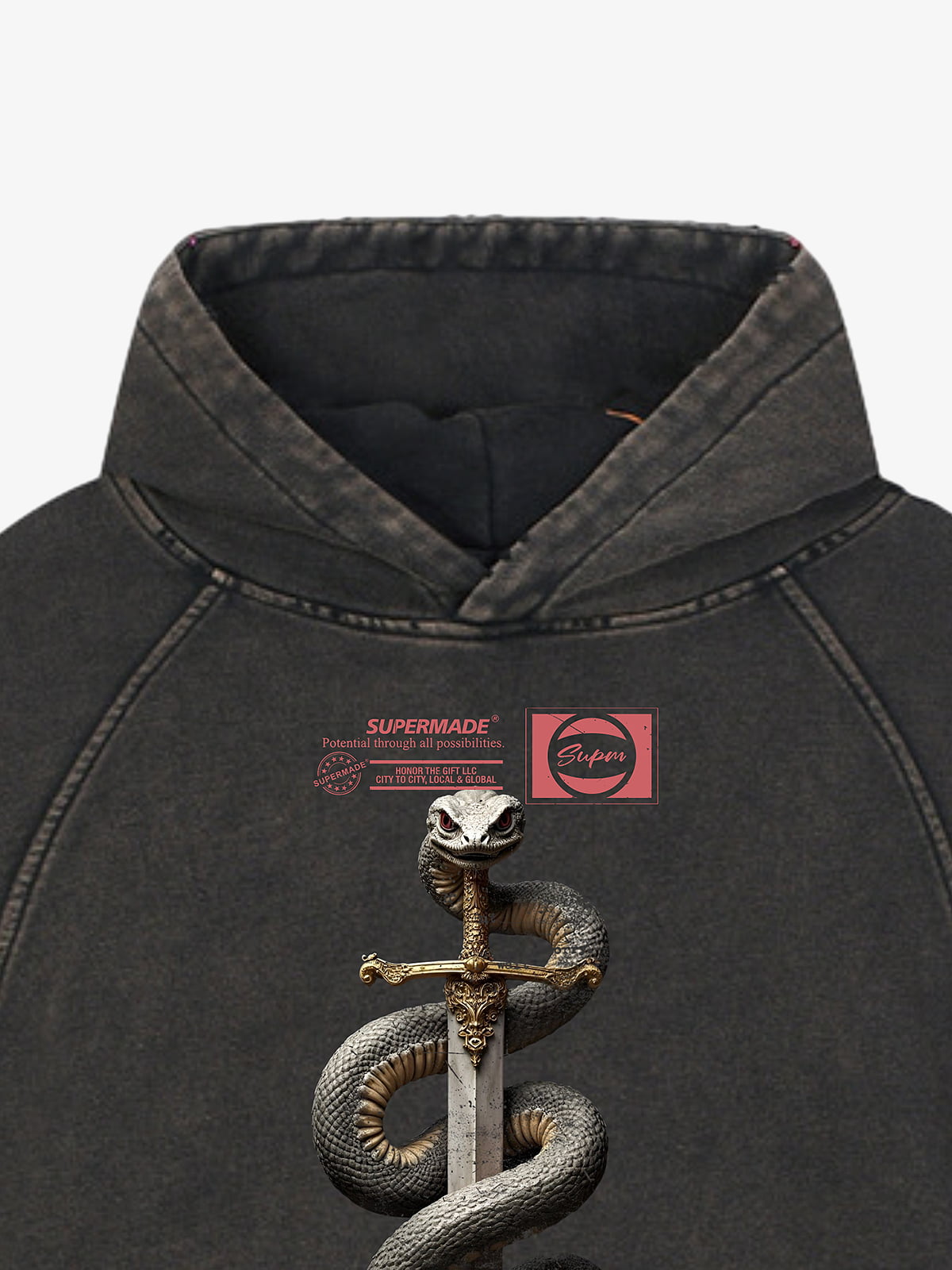 Moletom Pavtros Supermade Snake &amp; Dagger Washed - foto 8