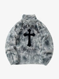 Heavy-Duty Faux Lambswool Tie-Dye Urban Jacket - 1558