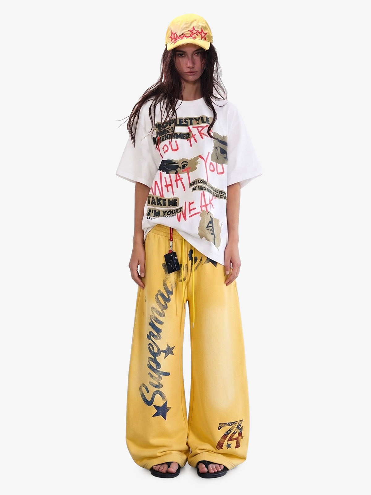 Calça Pavtros Star Graphic Wide Leg