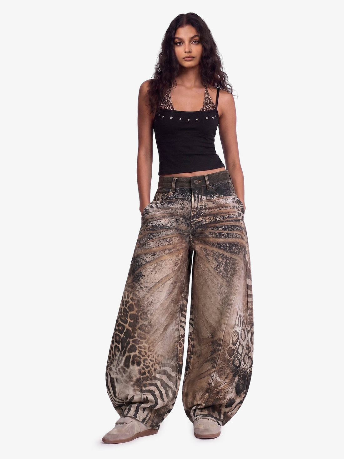 Calça Pavtros Distressed Animal Pattern 3d - foto 1