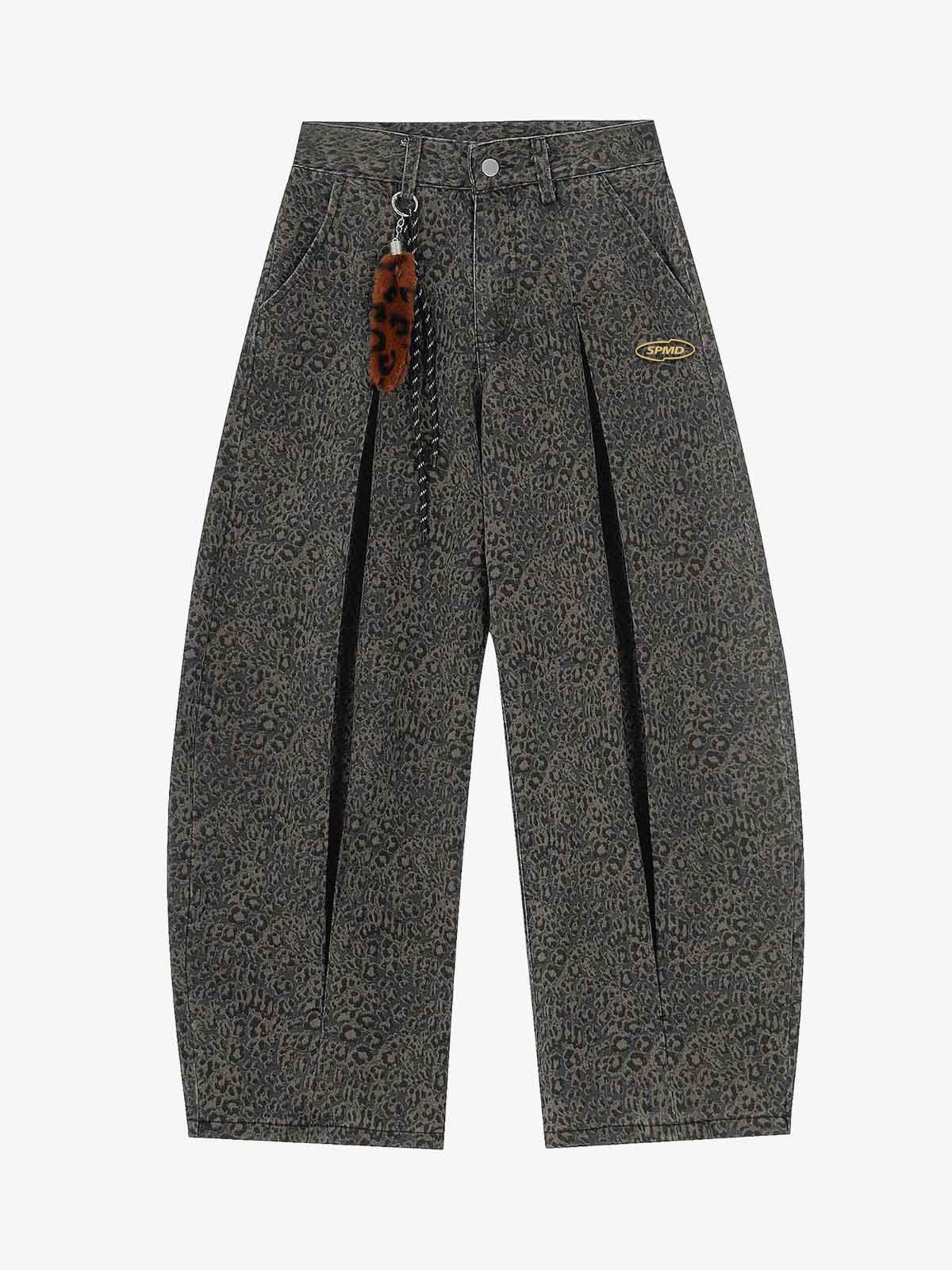 Calça Pavtros Leopard Pleated Wide Leg