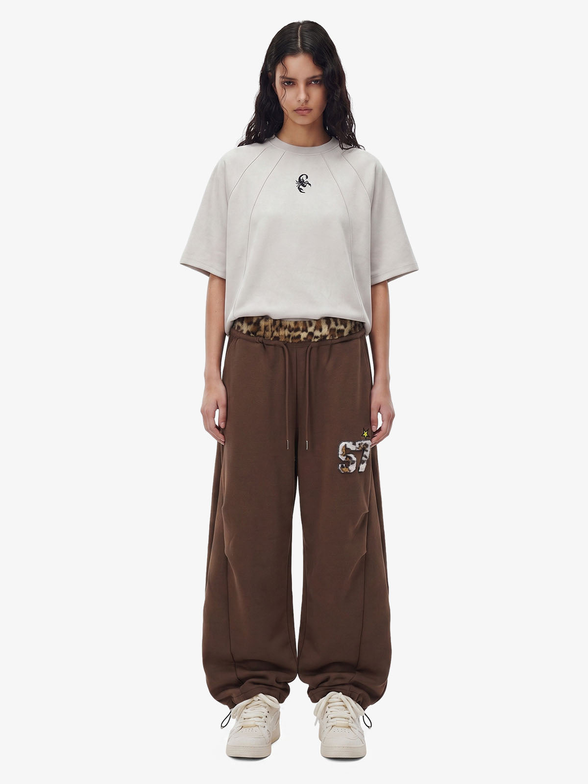Calça Pavtros Double Waist Leopard Patch