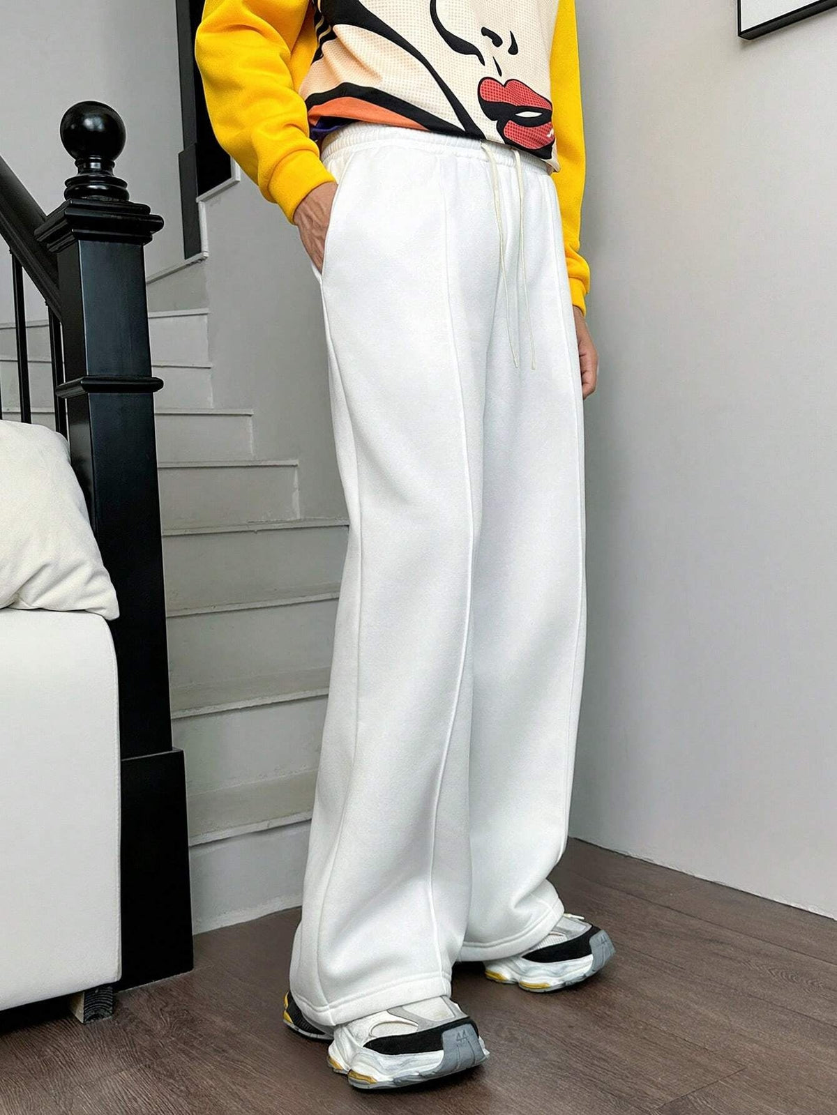 Calça Pavtros Vintage Oversized Malha Estilo Y2K