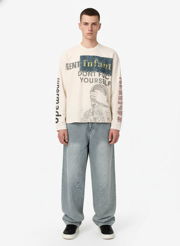 Blusa Pavtros Waffle Knit Graphic Print