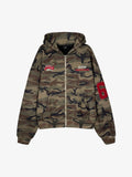 Camouflage Print Boxy Zip-Up Hoodie