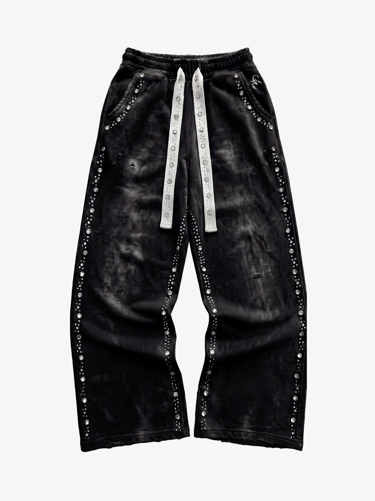 Calça Pavtros Distressed Rhinestone