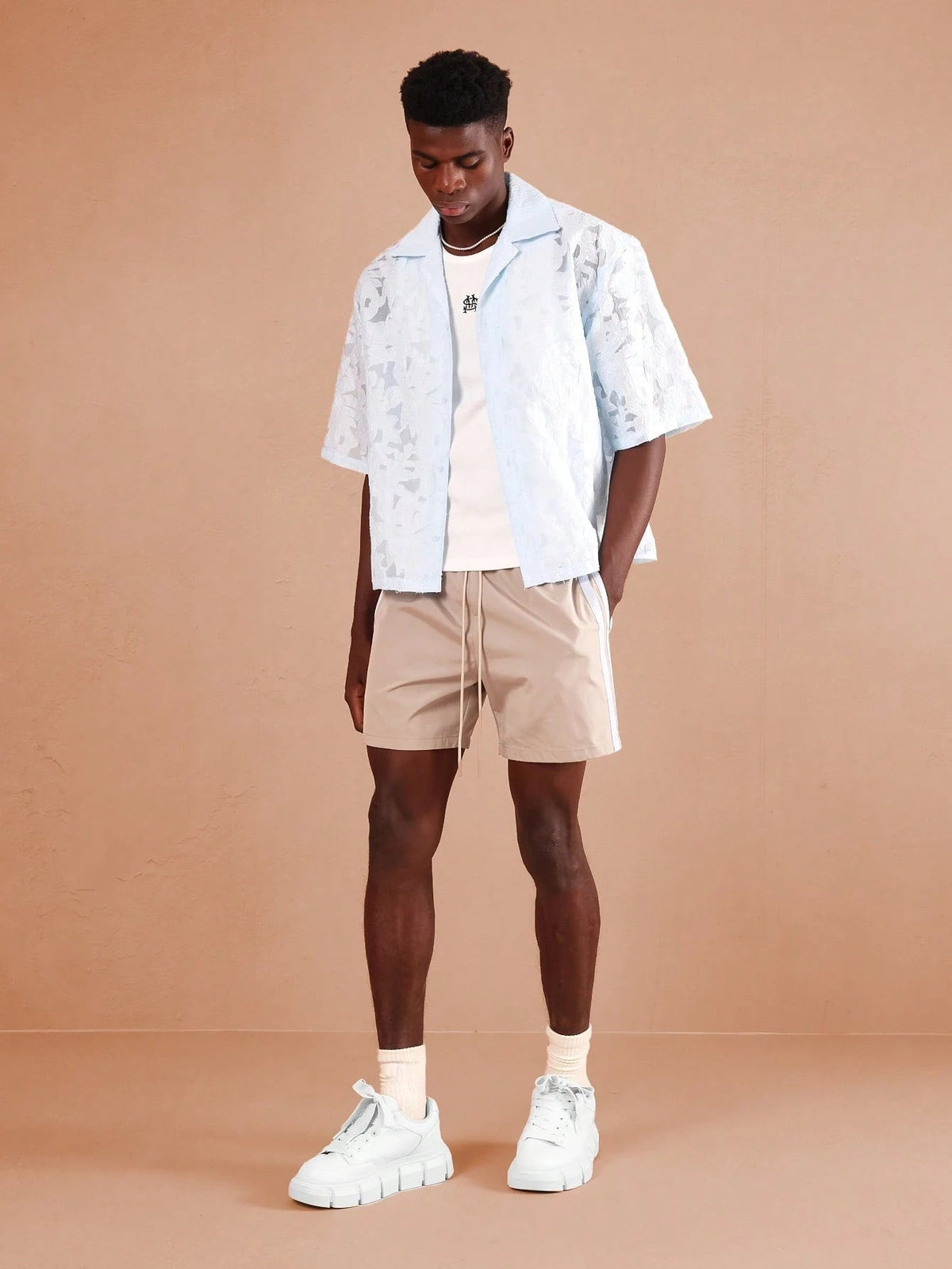 Camisa Pavtros Jacquard de Renda