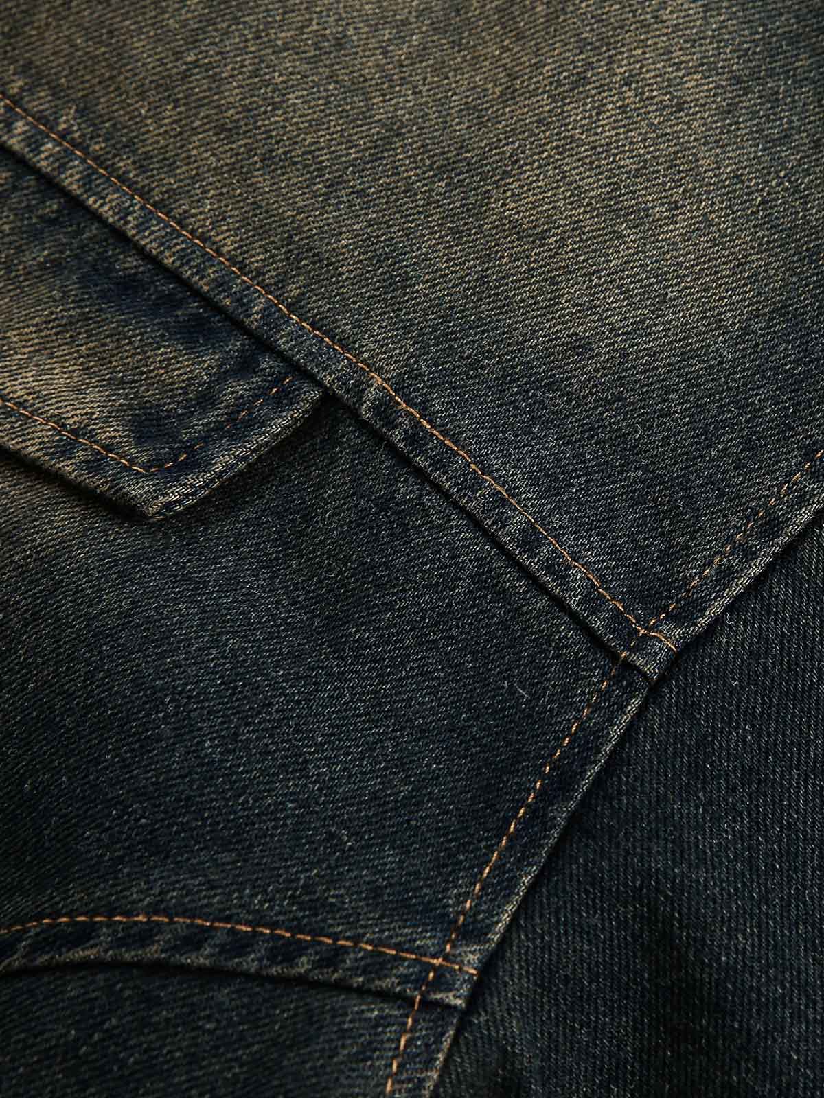 Jaqueta Pavtros Washed Distressed Multi-Pocket Denim - foto 5