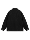 Distressed Sequin Design Denim Jacket