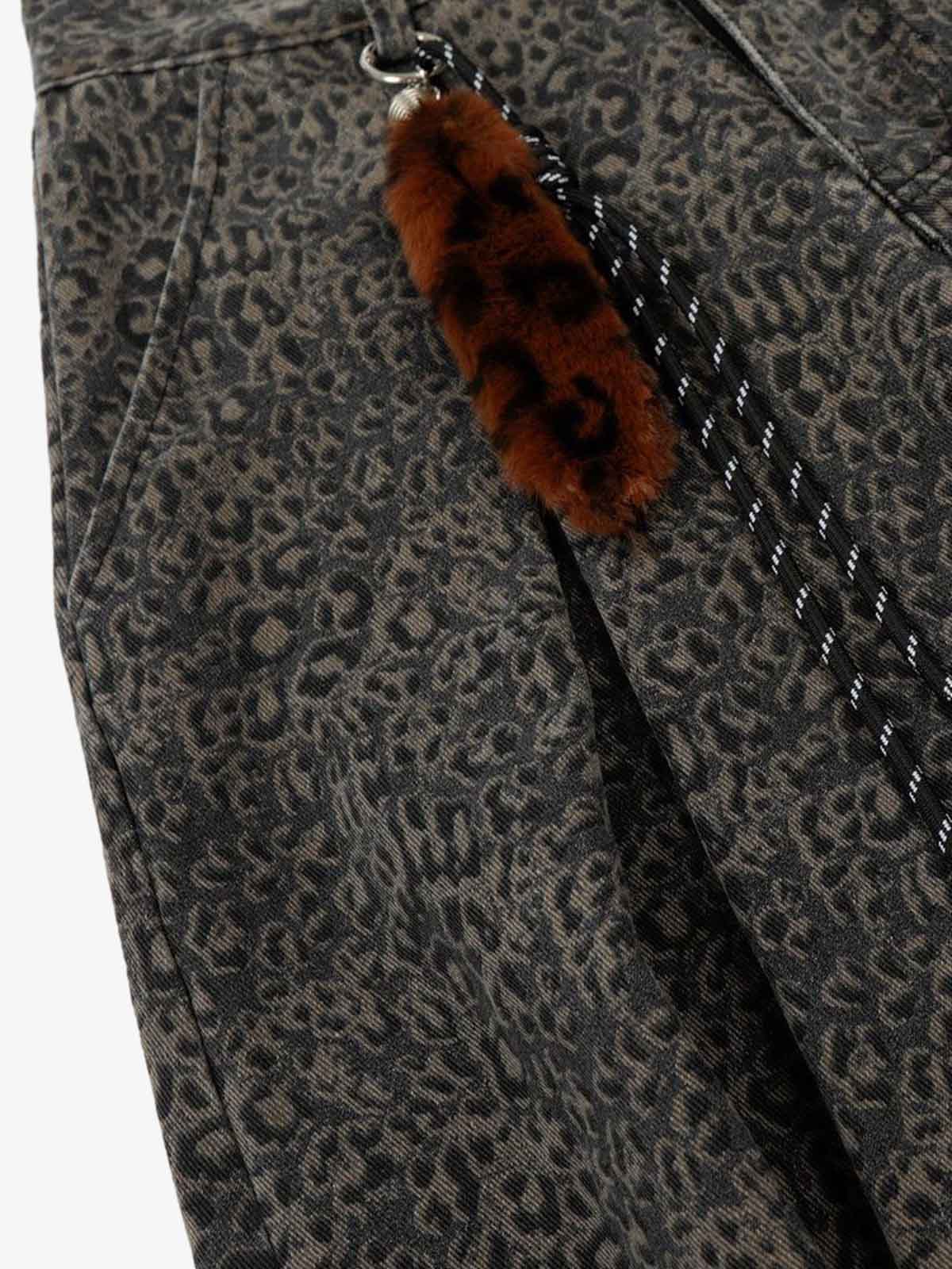 Calça Pavtros Leopard Pleated Wide Leg