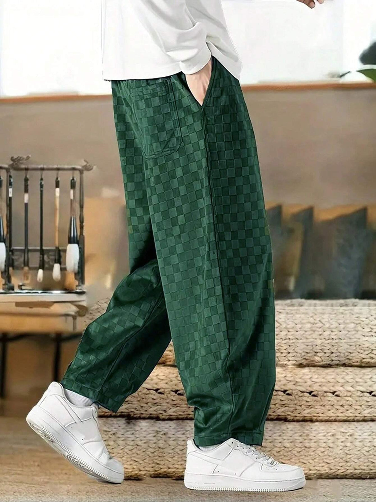 Calça Pavtros de moletom em veludo cotelê