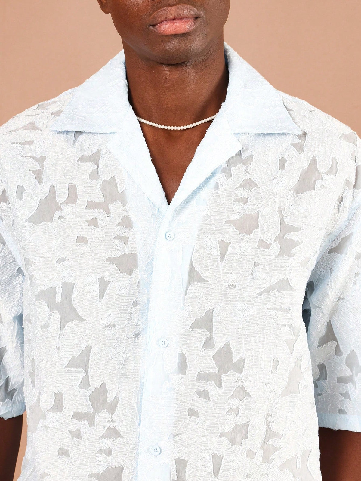 Camisa Pavtros Jacquard de Renda