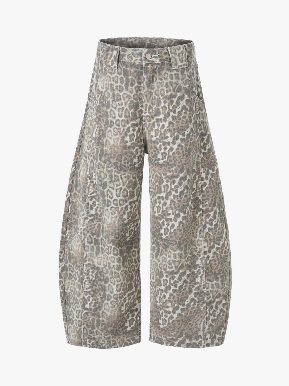 Calça Pavtros Leopard Camouflage Pleated Barrel