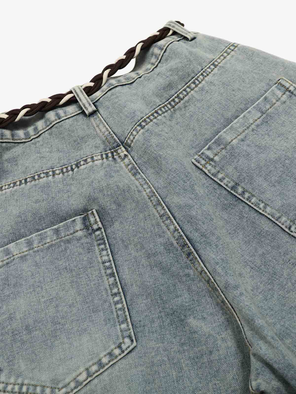Calça Pavtros Belt Detail With Patchwork