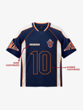 Contrast Panel Mesh Number Print Jersey T-Shirt