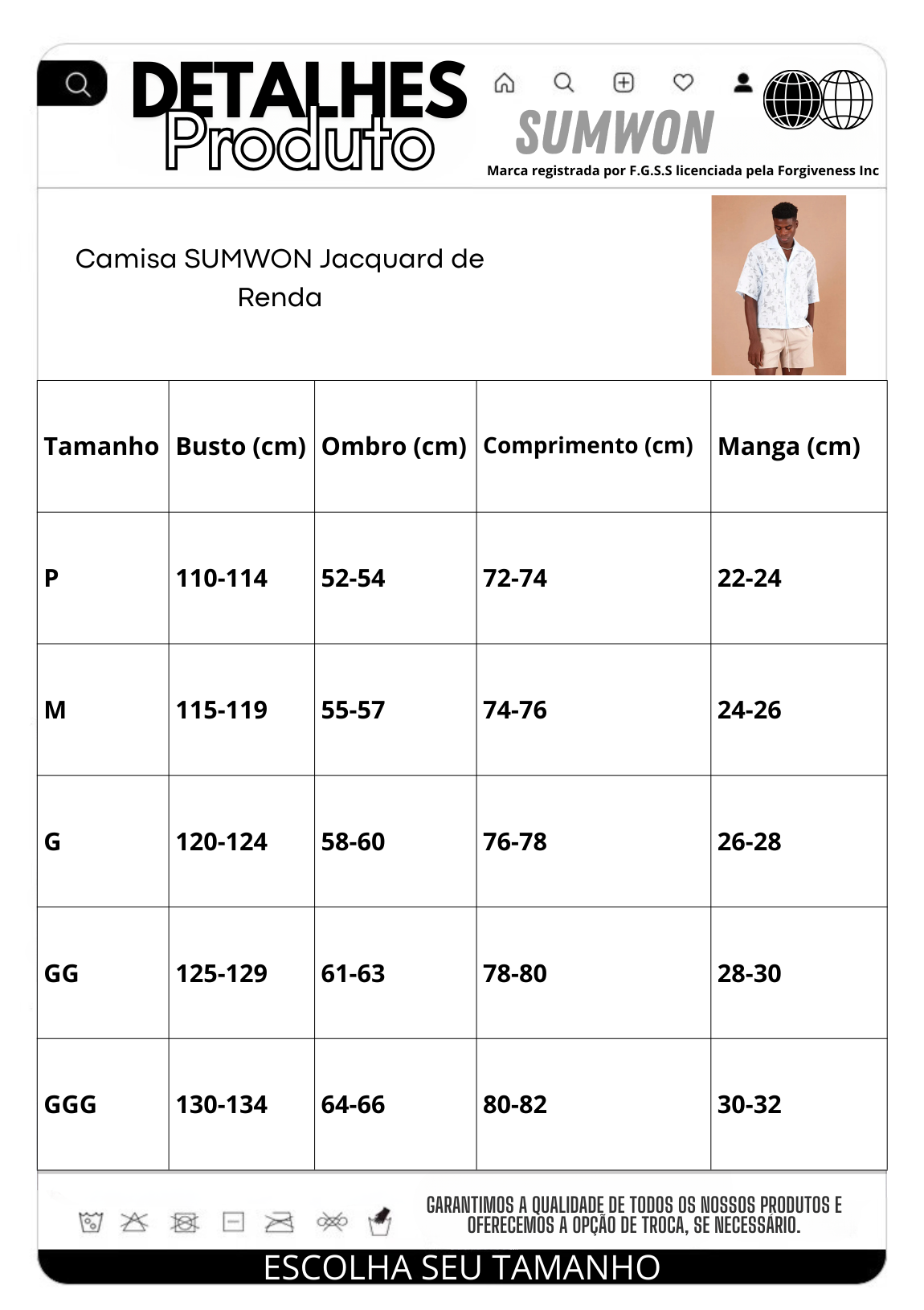 Camisa Pavtros Jacquard de Renda