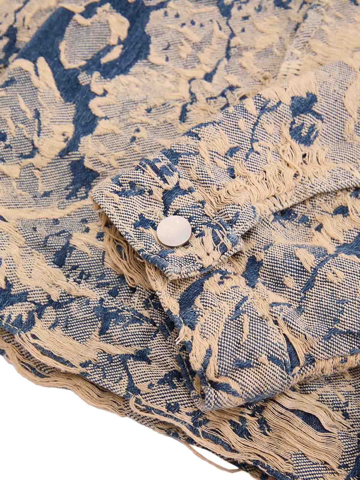 Jaqueta Pavtros Distressed Jacquard Denim - foto 5