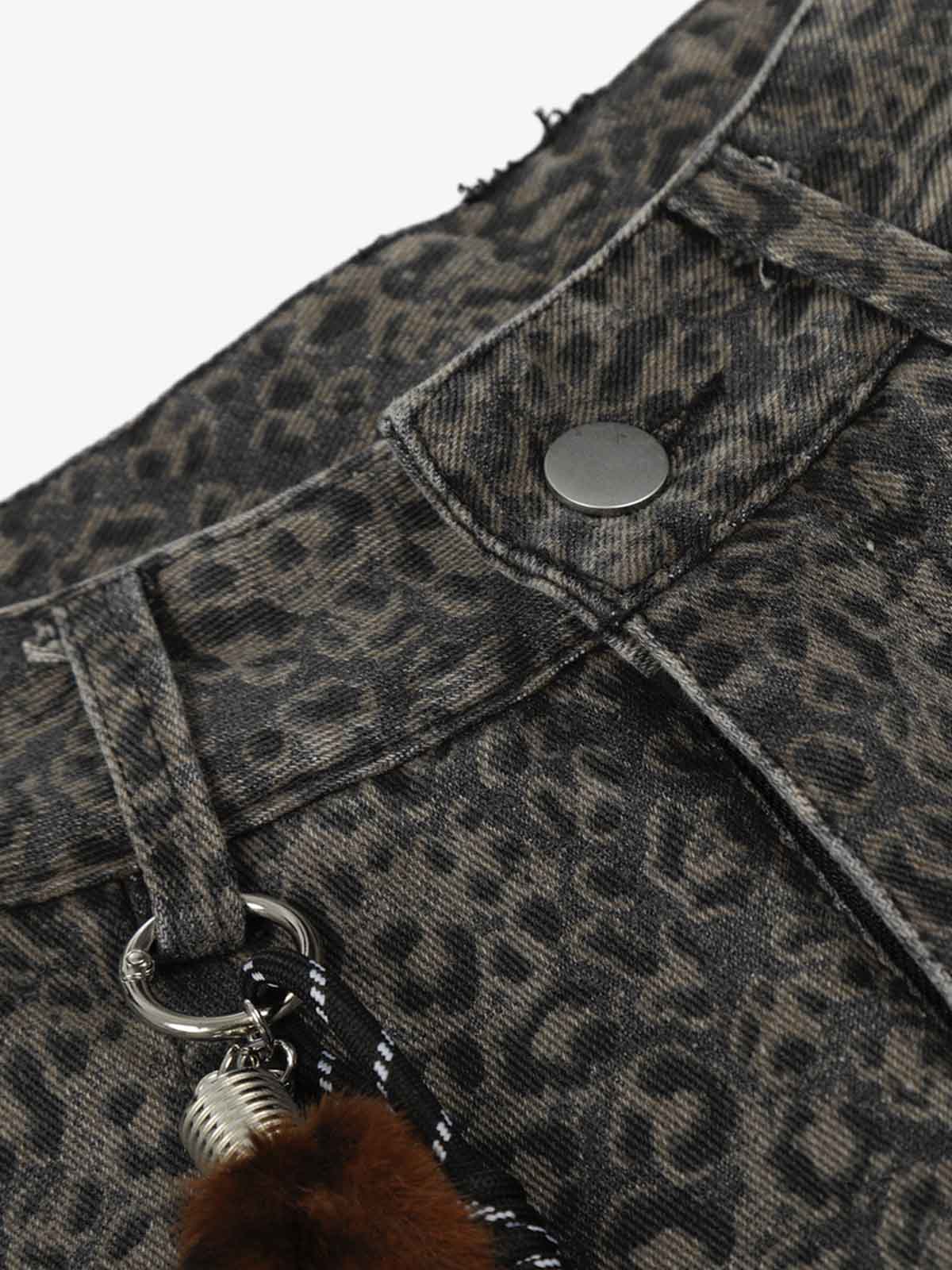 Calça Pavtros Leopard Pleated Wide Leg