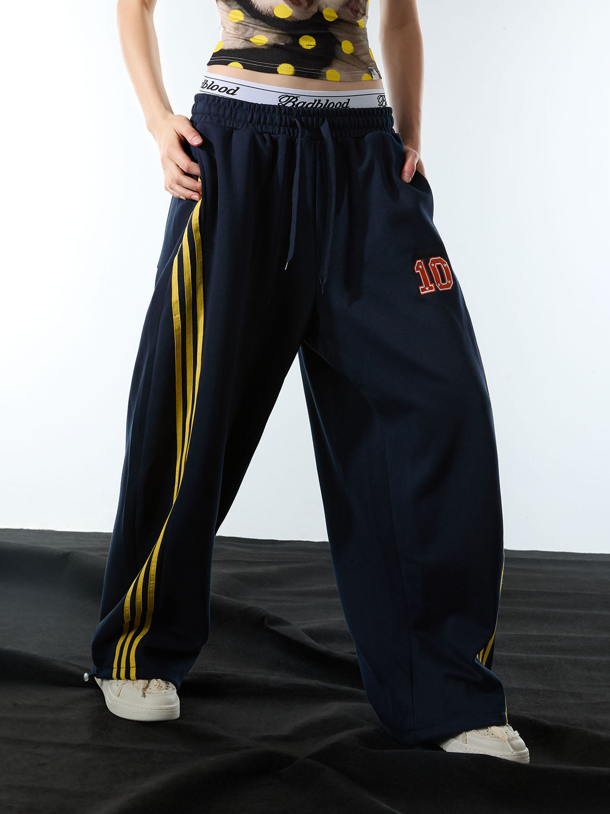 Calça Pavtros Fleece Side Stripe Drape