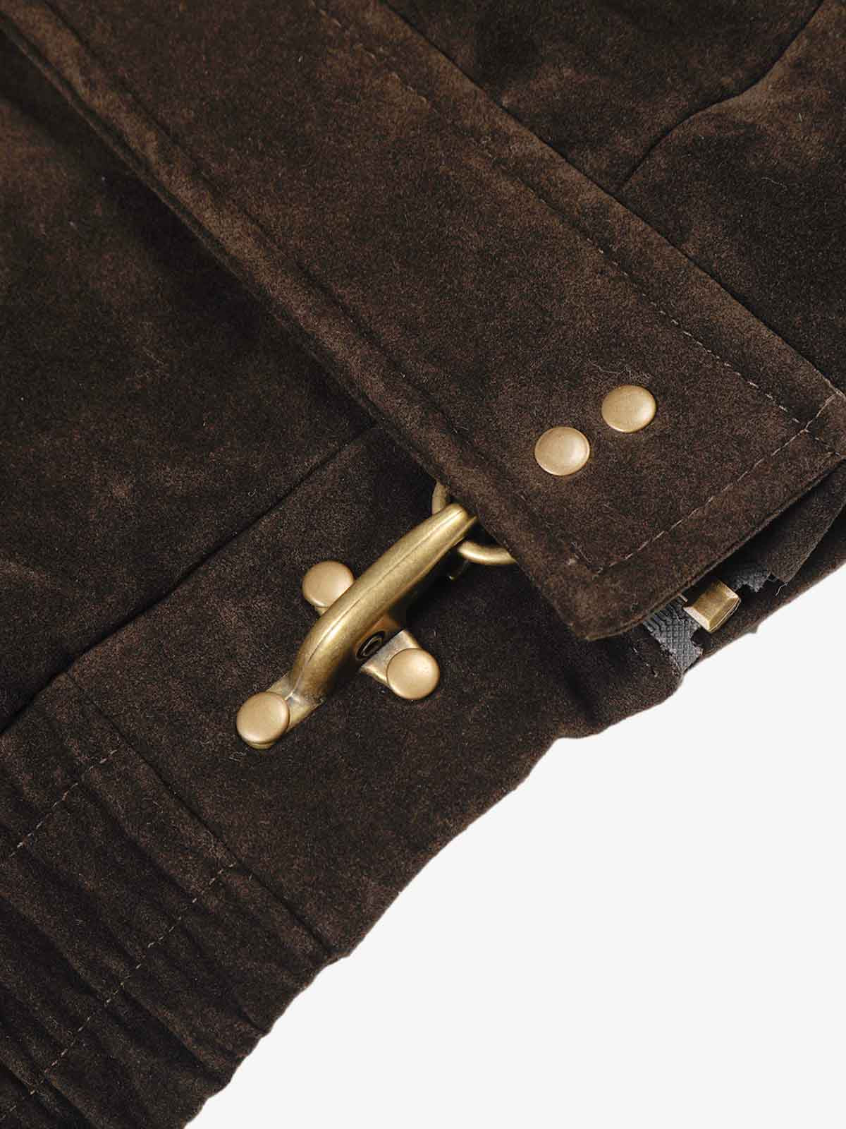 Jaqueta Pavtros Suede Embroidered Metal Clip