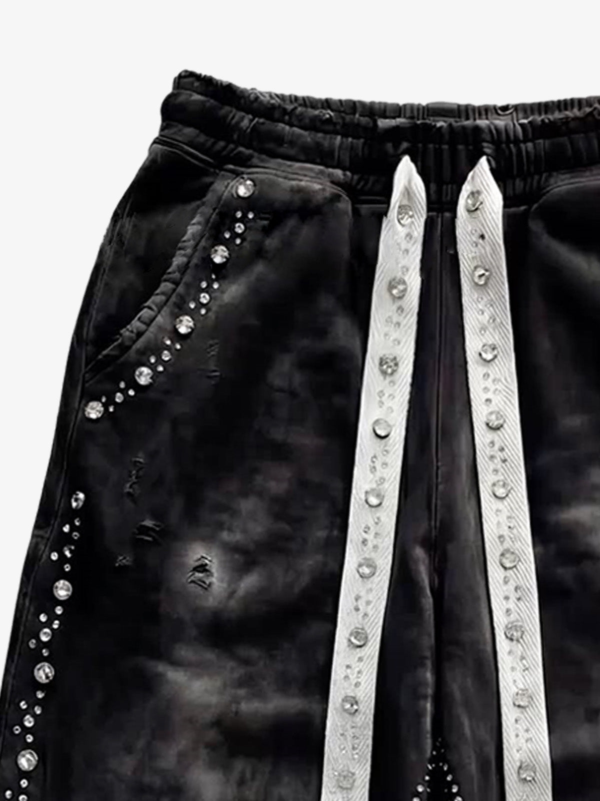 Calça Pavtros Distressed Rhinestone
