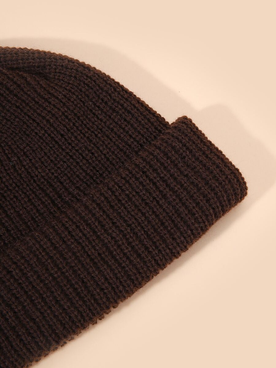 Chapéu de Malha Casual em Estilo Simples e Cor Sólida para Homens