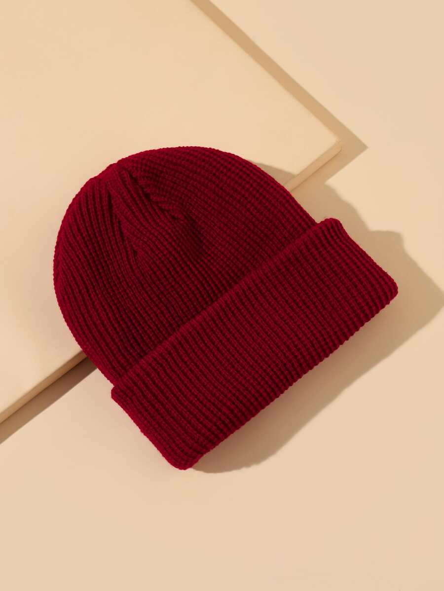 Chapéu de Malha Casual em Estilo Simples e Cor Sólida para Homens