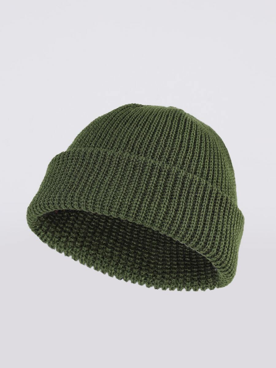 Chapéu de Malha Casual em Estilo Simples e Cor Sólida para Homens