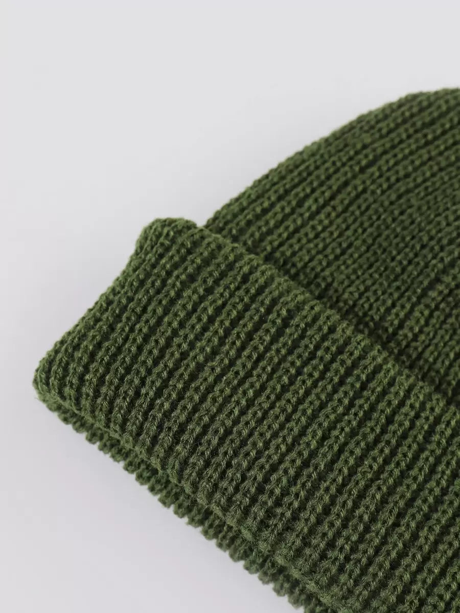 Chapéu de Malha Casual em Estilo Simples e Cor Sólida para Homens