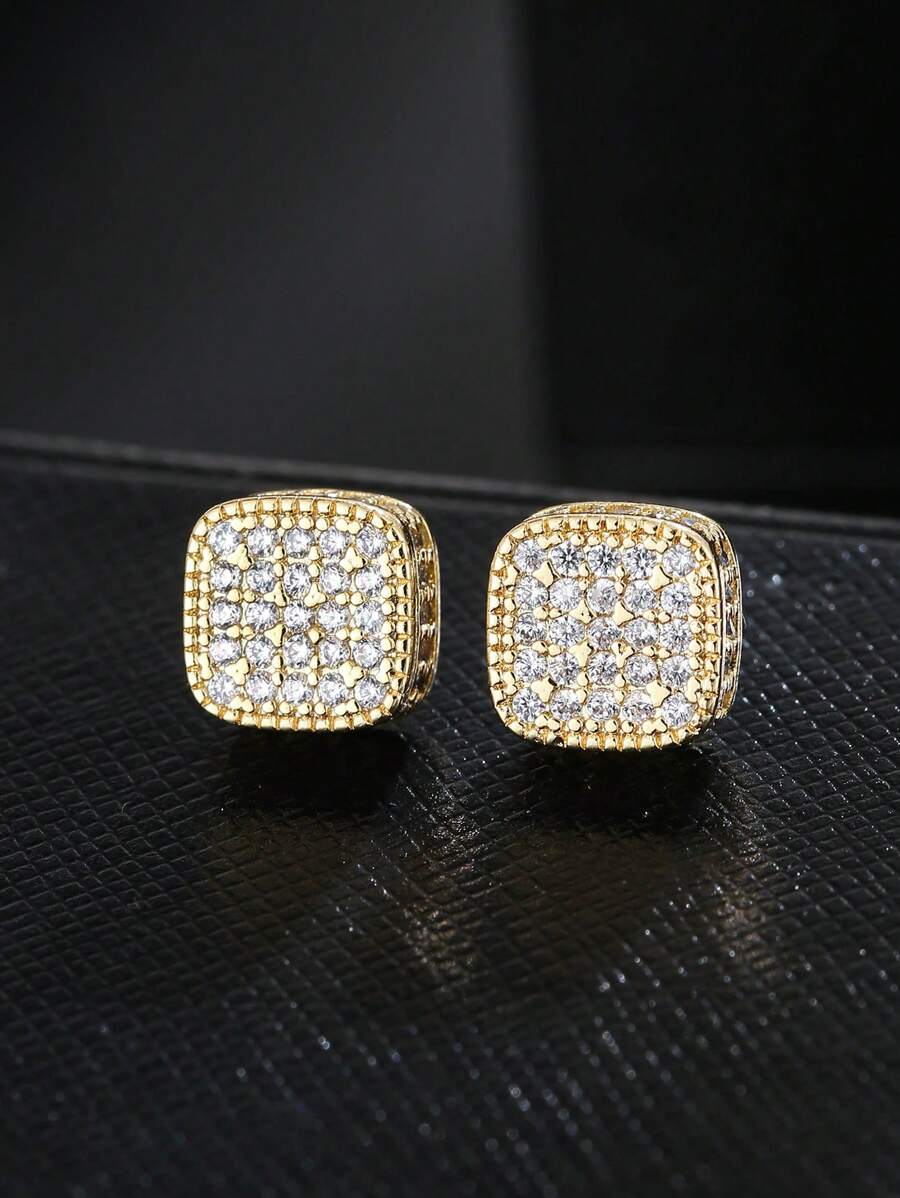Brincos Cobre Quadrado Punk