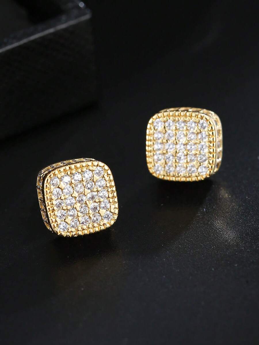 Brincos Cobre Quadrado Punk