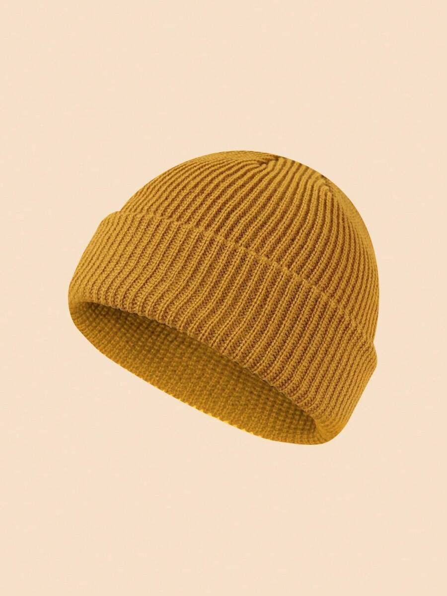Chapéu de Malha Casual em Estilo Simples e Cor Sólida para Homens