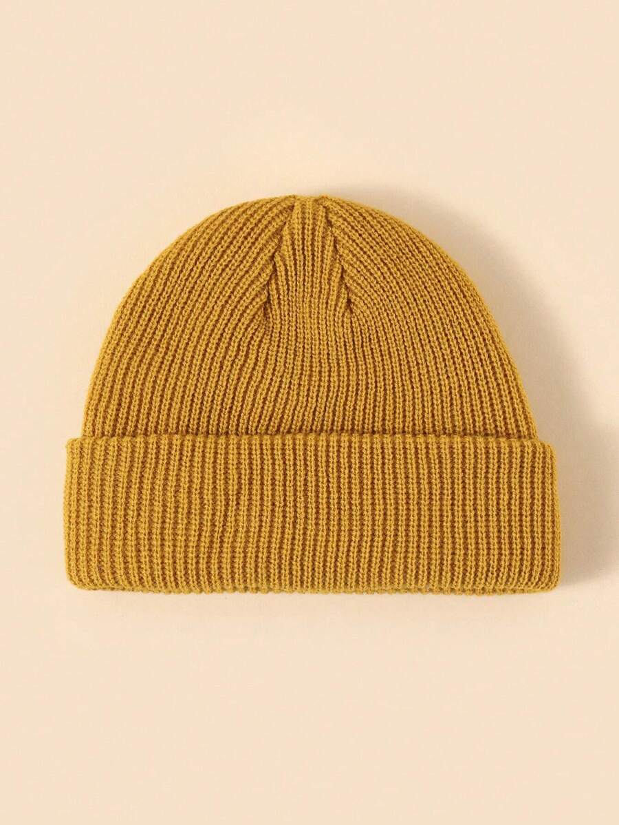 Chapéu de Malha Casual em Estilo Simples e Cor Sólida para Homens
