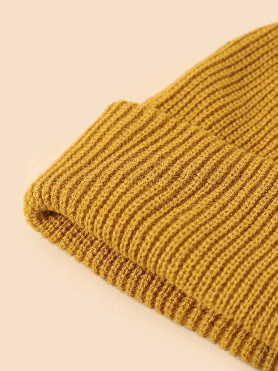 Chapéu de Malha Casual em Estilo Simples e Cor Sólida para Homens