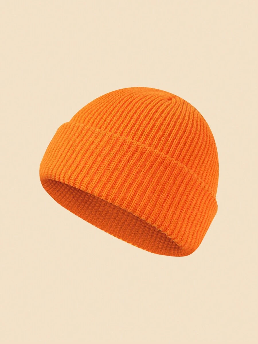 Chapéu de Malha Casual em Estilo Simples e Cor Sólida para Homens