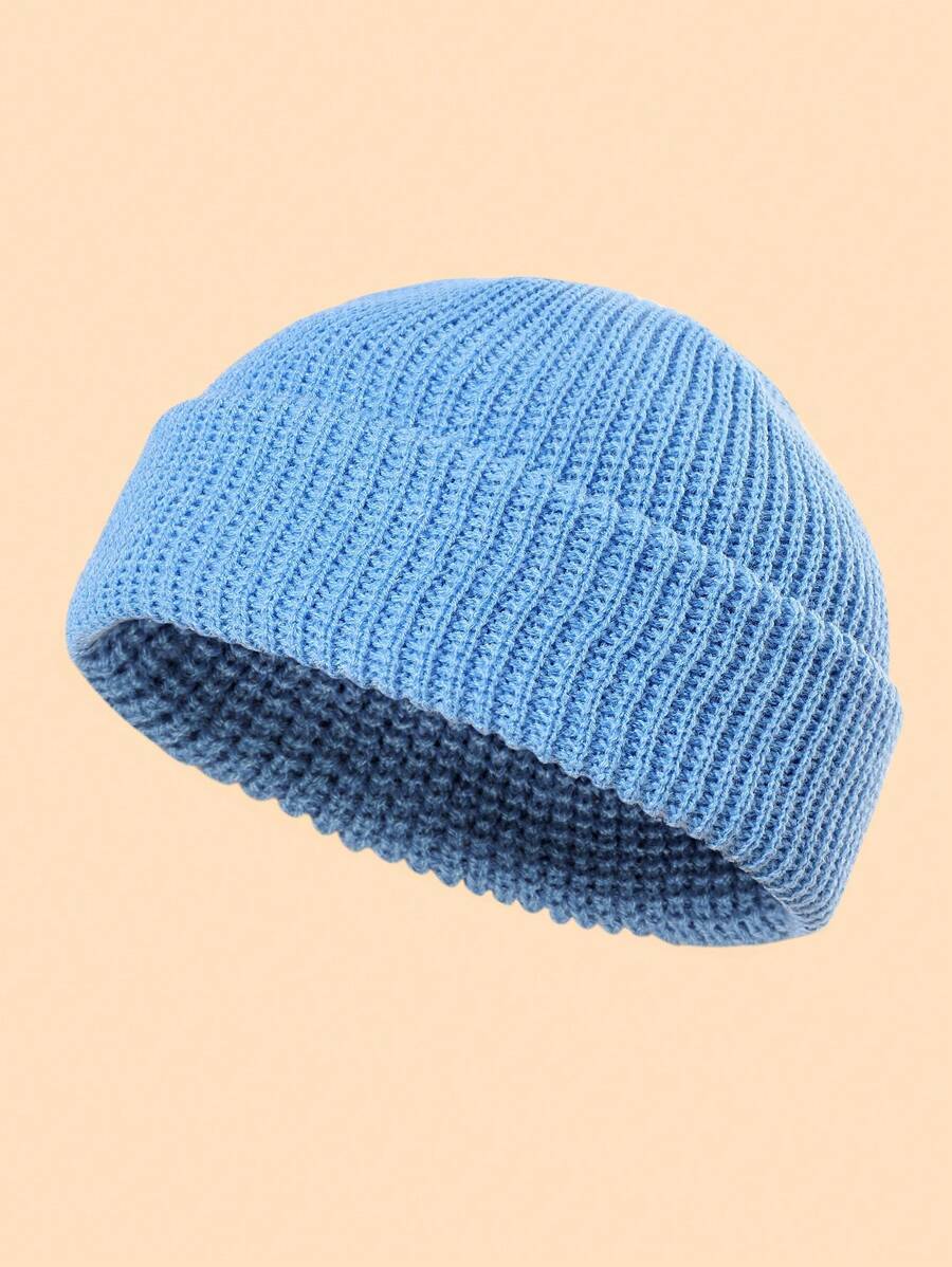 Chapéu de Malha Casual em Estilo Simples e Cor Sólida para Homens