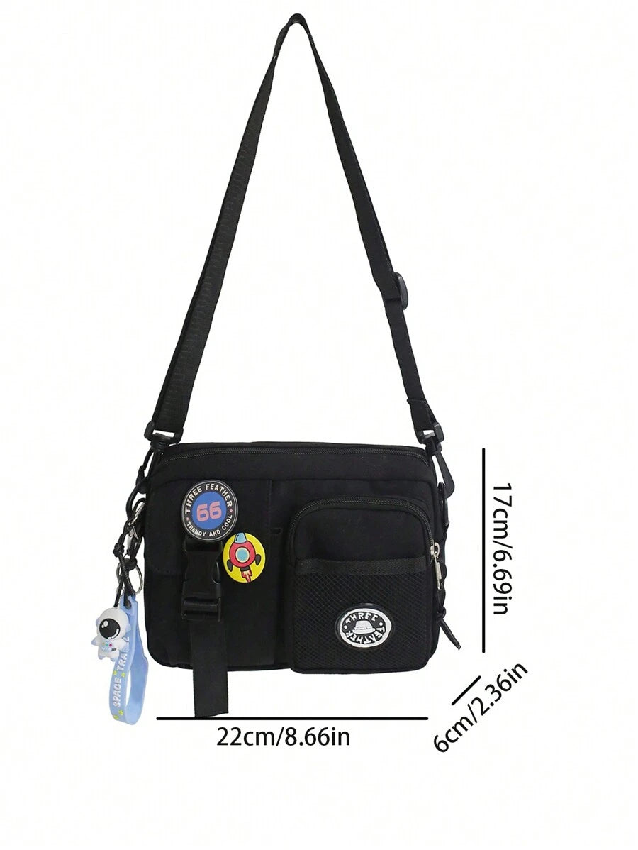 Shoulder bag Pavtros Preta Quadrada
