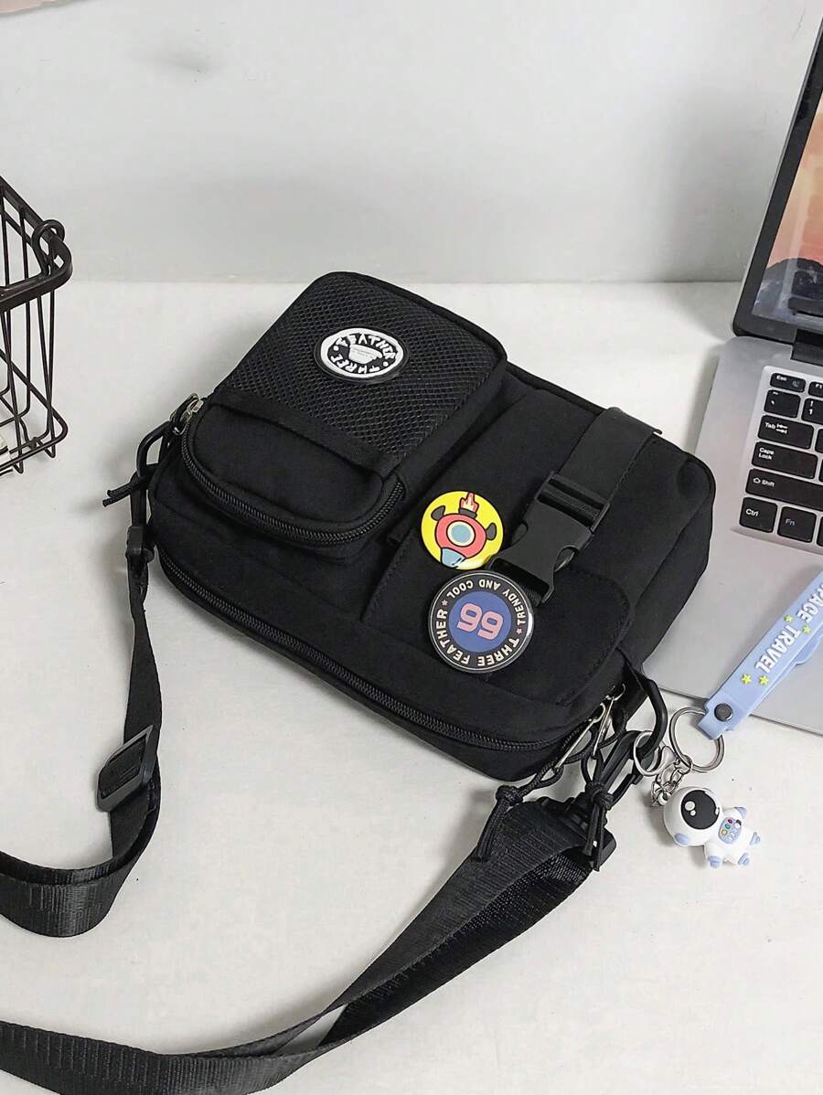 Shoulder bag Pavtros Preta Quadrada