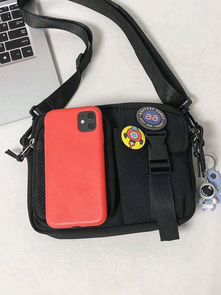 Shoulder bag Pavtros Preta Quadrada