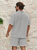EGENSIO Conjunto de verão para homens, com camiseta de manga curta e shorts texturizados, 2 peças