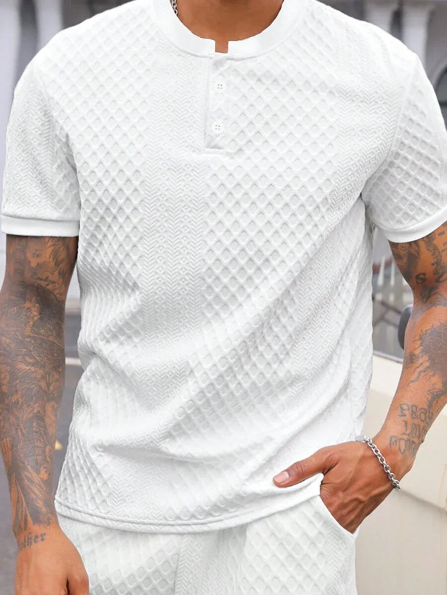 Camiseta Pavtros Henley Diamond Texture
