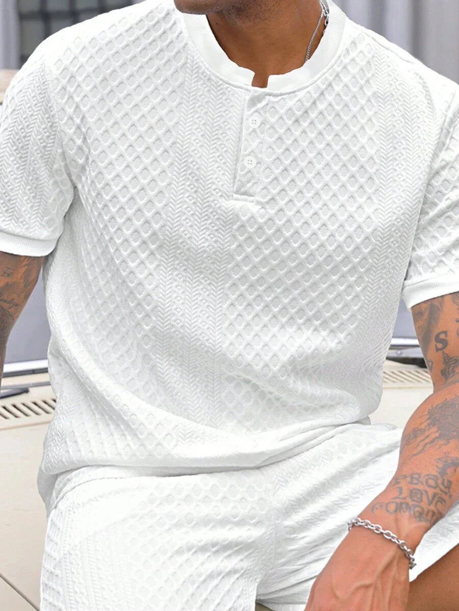Camiseta Pavtros Henley Diamond Texture